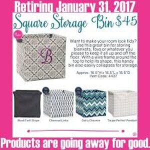 Thirty-One Square Storage Bin Dotty Chevron